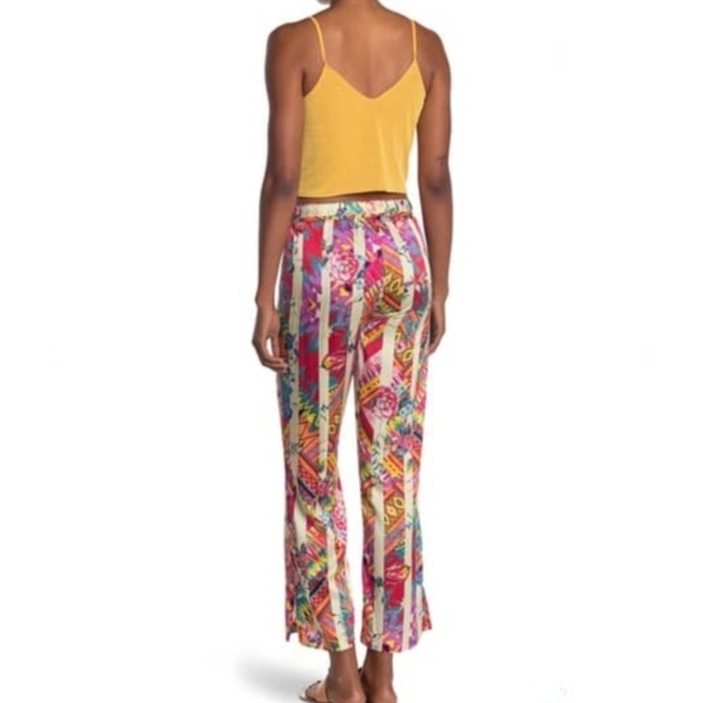 Johnny Was Multicolor Printed Cropped Wide-Leg Pants - Picture 5 of 9